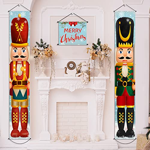 Christmas Nutcracker Banner Decorations 71x12 Inches for Holiday Home Decor