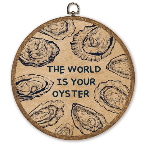 The World is Your Oyster Round Wall Art - 10x10 Inch Canvas Print