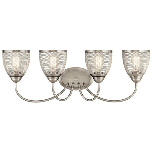 KICHLER Voclain 32" 4 Light Vanity Light with Mesh Shade in Black