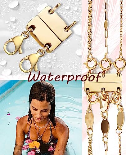 Gold & Silver Necklace Layering Clasps for Women - 2 Pack
