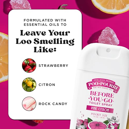Poo-Pourri Before-You-Go Pocket Toilet Spray, 1oz Pink Citron