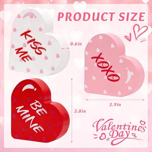 Wooden Heart Decorations - 3 Pcs Romantic Conversation Signs