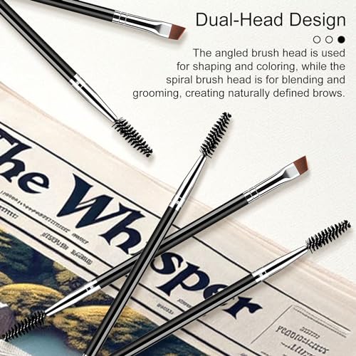 Kootinn Duo Eyebrow Brush Set Angled Brush and Spoolie 5 Pcs