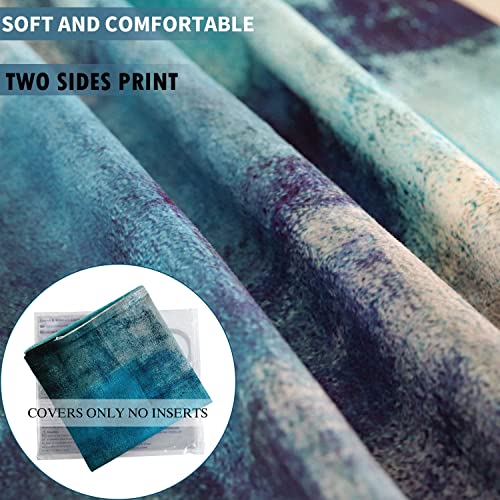 Alricc Turquoise Velvet Throw Pillow Covers, 18x18 Inch, 2 Pack