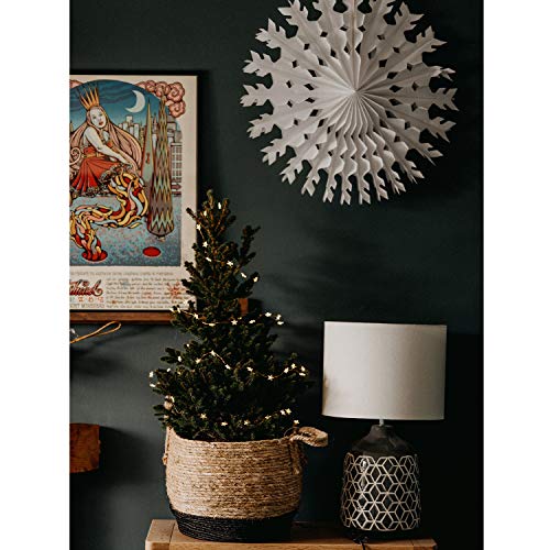 Christmas Snowflake Decorations Set of 16 - Winter Holiday Hanging Paper Snowflakes with String, Mixed Sizes 7.8-20 inches