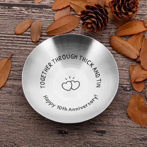 10th Anniversary Tin Gift for Him & Her - Wedding Keepsake Tray by Fleure Esme