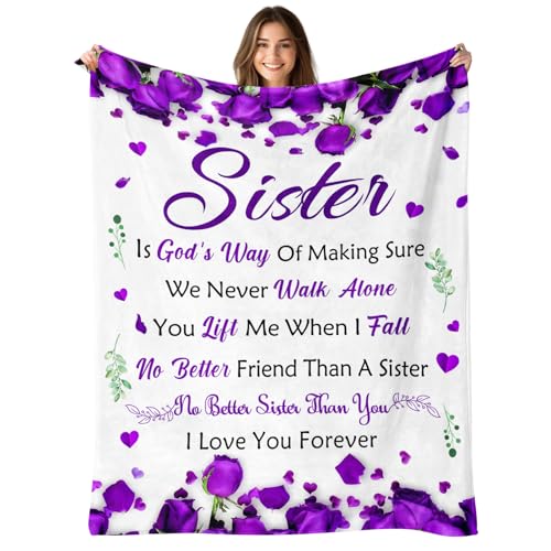 To My Sister Blanket - 50x60 Soft Throw Gift for Sister Birthday