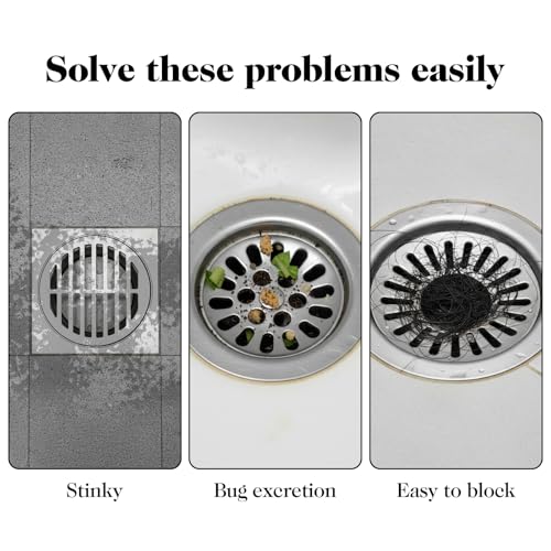 Sorcristy 8x8 Inch Floor Drain Cover - Anti-Odor PVC Sink Stopper, 2 Pack