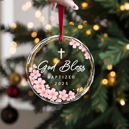 God Bless Baptized Ornament 2025 - Acrylic Keepsake Gift