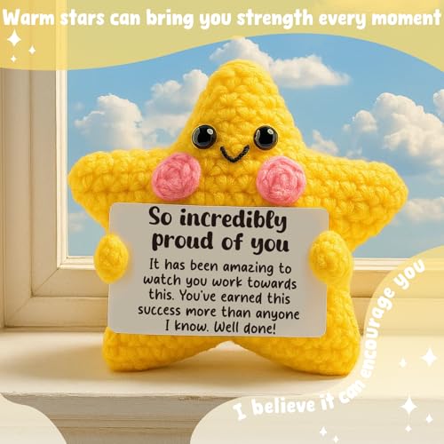 Handcrafted Crocheted Star Keepsake - Proud of You Motivational Gift