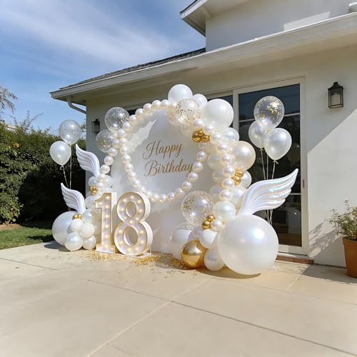 100PCS Pearl White Linking Balloons - 6 Inch Quick Link Balloons for Party Decorations