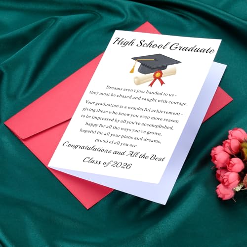 Class of 2026 High School Graduation Card with Red Envelope