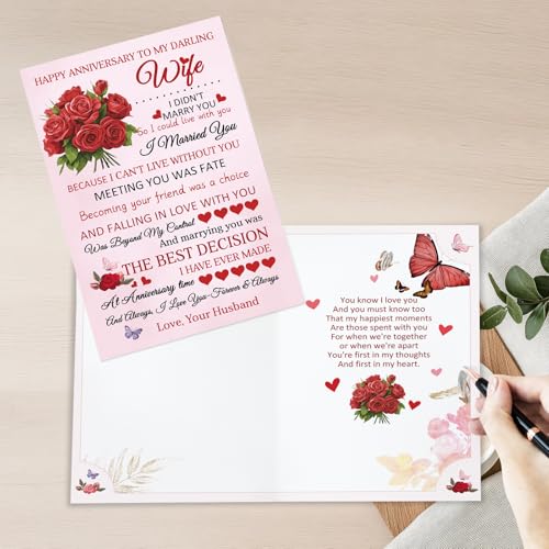 Heartfelt Wedding Anniversary Card for Wife - UUEFKTN