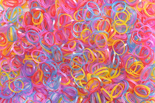 Youxuan Small Hair Elastics 1000 Count No Damage Colorful Hair Ties