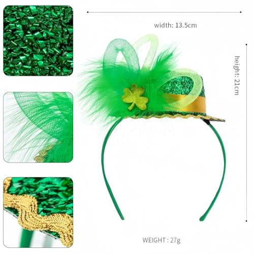 Green St. Patrick's Day Top Hat Headband for Adults