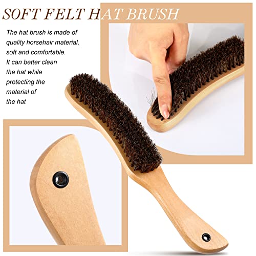 Patelai Cowboy Hat Brush Set - 2 Wooden Cleaning Brushes for Hats