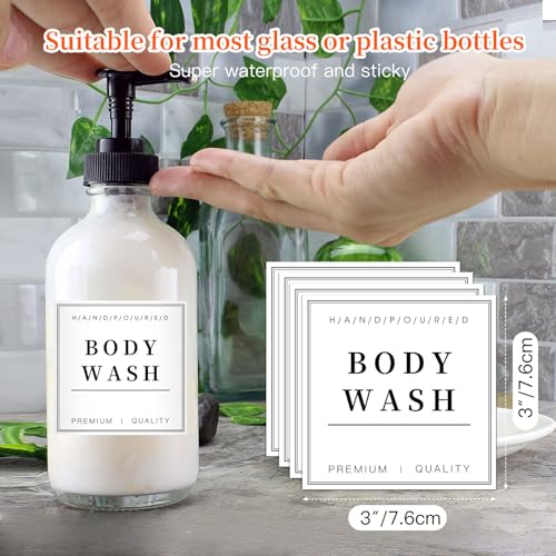 TESWEY 12PCS Waterproof Bathroom Organization Labels Stickers