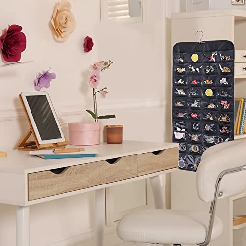 Bloss Double-Sided Hanging Jewelry Organizer - 80 Pocket Storage Bag