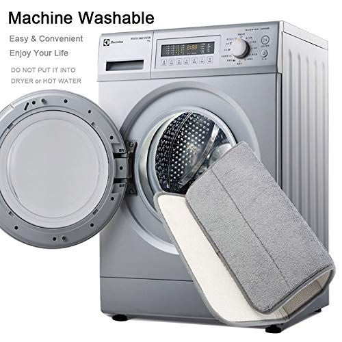 VANRA Grey Anti-Slip Memory Foam Bath Mat 15.7" x 23.6"