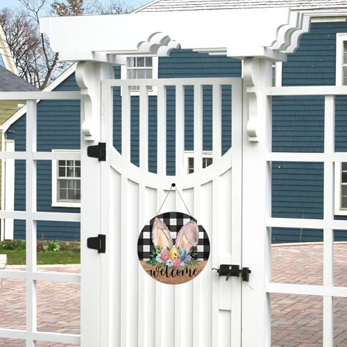 Welcome Easter Door Sign with Bunny Ears | 11.81" Wooden Decor