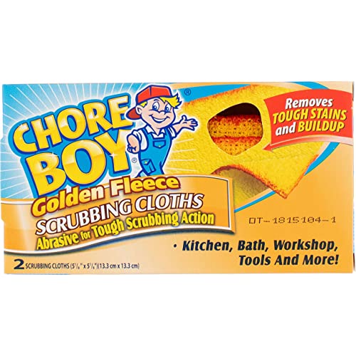 Chore Boy Golden Fleece Scrubbing Cloths - 2 Pack for Heavy-Duty Cleaning