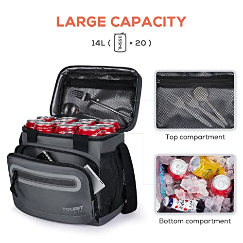 TOURIT Insulated Lunch Bag 14L - Durable Cooler for Work & Outdoor