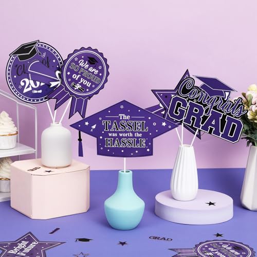 2026 Graduation Party Centerpiece Sticks - 24 Pack Table Toppers