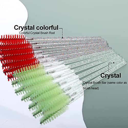 YITOU Disposable Eyelash Mascara Brushes and Crystal Spoolie Wand Applicators 50 PCS