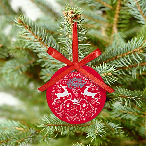 15 Pieces Christmas Sublimation Ceramic Ornaments 3.15 Inch - DIY Holiday Decorations