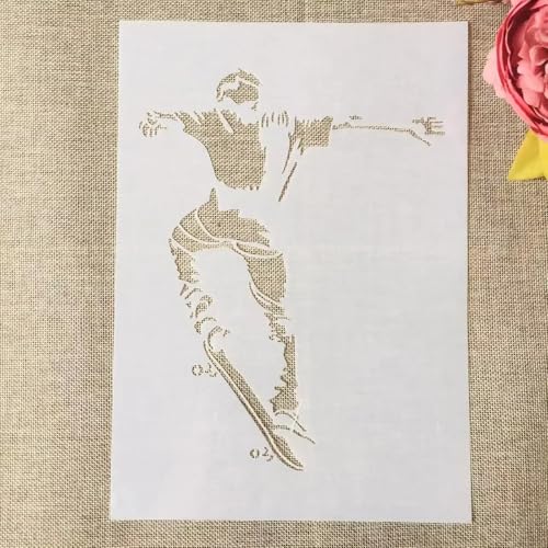 TIAMECH A4 Reusable Skateboarding Stencil for DIY Crafts