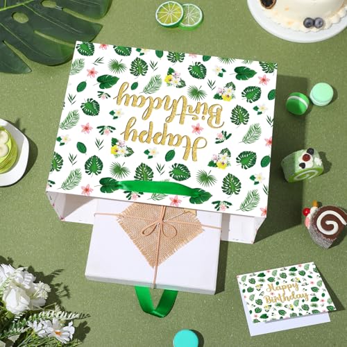 Tropical Hawaiian Birthday Gift Bag Set with Tissue Paper & Card