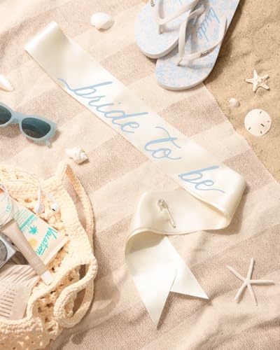 xo, Fetti Bride To Be Sash - Ivory Satin Bachelorette Accessory