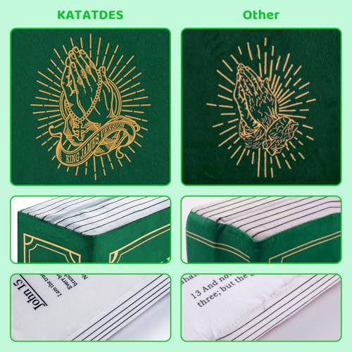Bible Pillow Book Plush - Soft Decorative Throw Pillow (Green)