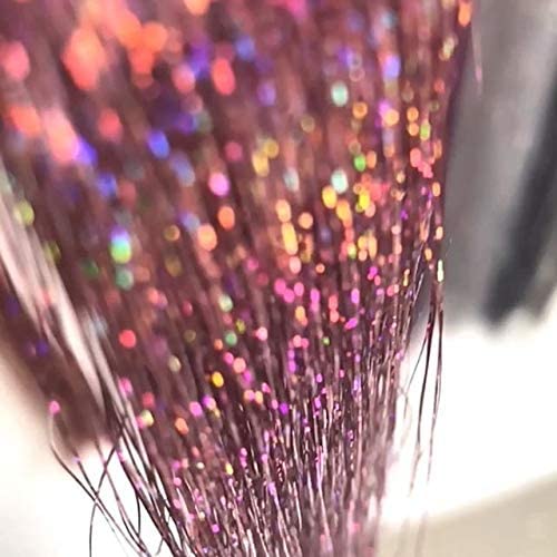 Light Pink Hair Tinsel Kit with Beads and Tools - 300 Strands