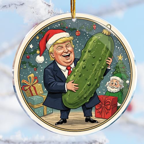 Funny Adult Christmas Pickle Ornament - 3.6 Inch Acrylic Gag Gift