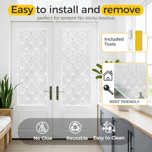 OHTMERU Decorative Window Privacy Film | Non-Adhesive, Anti-Glare