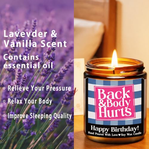 SatisGift Funny Birthday Scented Candle - Lavender & Vanilla, 9 oz Blue