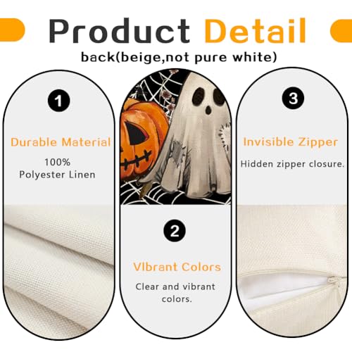 Halloween Pillow Covers 12x20 - Ghosts & Jack O Lantern Design
