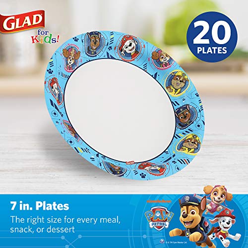 Glad Paw Patrol Disposable Paper Plates, 7-Inch, 20 Count