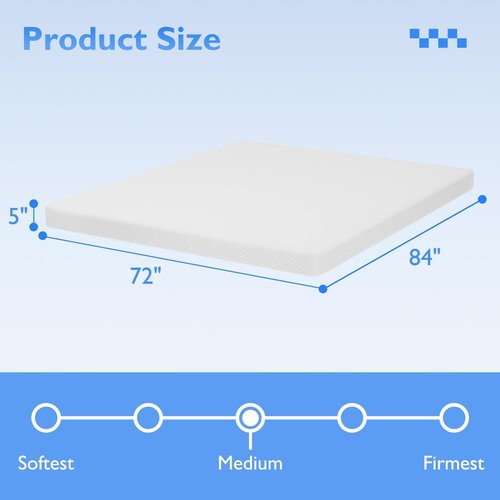 FDW 5-Inch California King Mattress - Medium Firm Gel Memory Foam | CertiPUR-US Certified | Pressure Relief & Cooling
