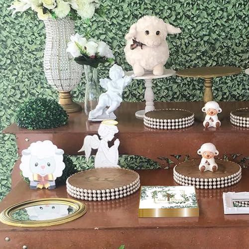 Sage Green Cross First Communion Napkins 24 Pcs Disposable Paper