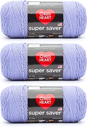 Red Heart Super Saver Yarn - Light Jasmine, 3-Pack for Knitting & Crocheting
