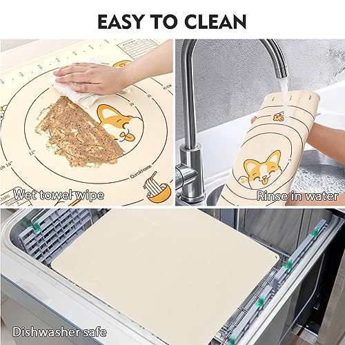 Ourokhome Beige Silicone Baking Mat 20'' x 16'' Non-Stick