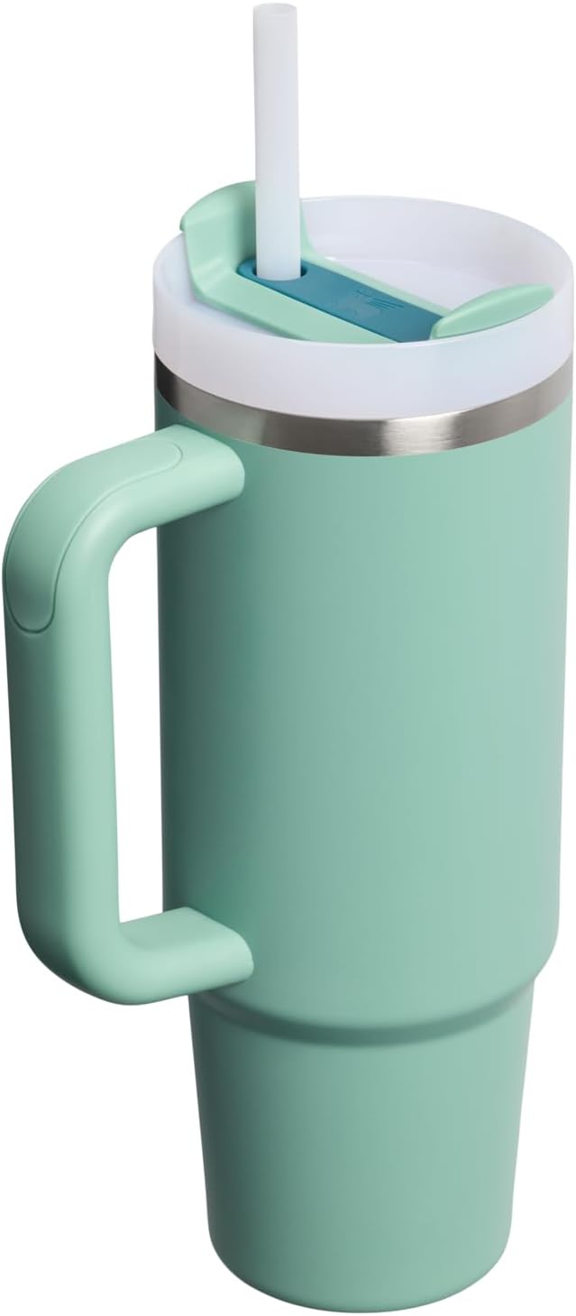 STANLEY Quencher H2.0 Tumbler - 30 oz Insulated Stainless Steel Cup with Handle & Straw | Spring Green