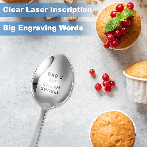 Engraved Ice Cream Shovel Spoon for Dad - Funny Gift for Men