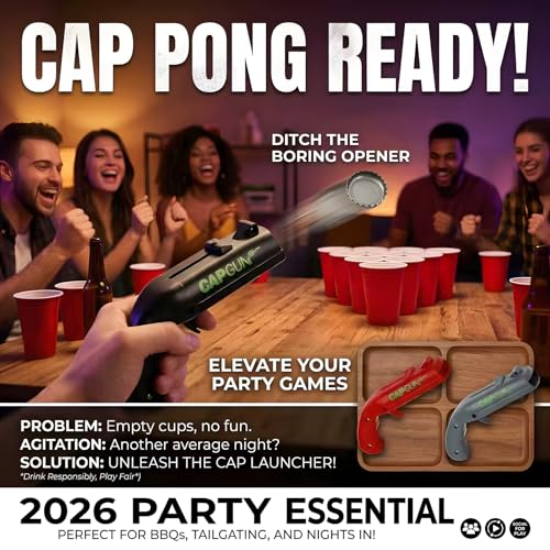 Black Cap Gun Bottle Opener - Fun Shooting Gadget for Parties