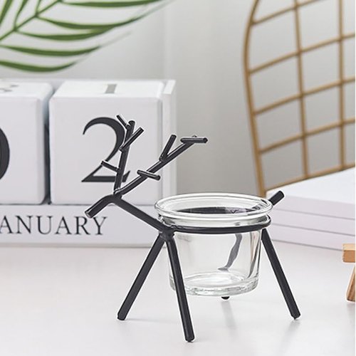 Cabilock Tealight Holder - Elegant Deer Candle Stand for Desktop Decor | Iron Construction
