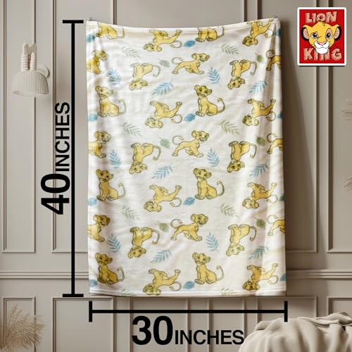Lion King Throw Blanket | Soft Plush Simba Fleece | 30" x 40"