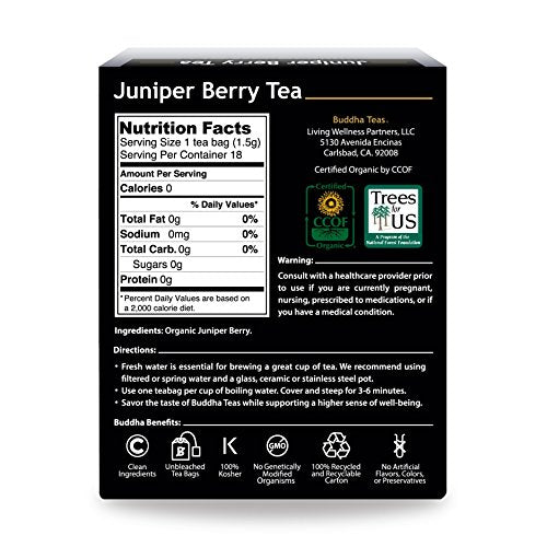Buddha Teas Organic Juniper Berry Herbal Tea - Caffeine Free