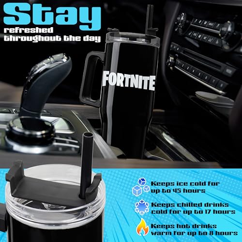 Fortnite Insulated Tumbler 33oz Stainless Steel Travel Mug with Straw